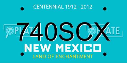 740SCX New Mexico License Plate