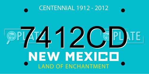 7412CD New Mexico License Plate