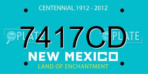 7417CD New Mexico License Plate