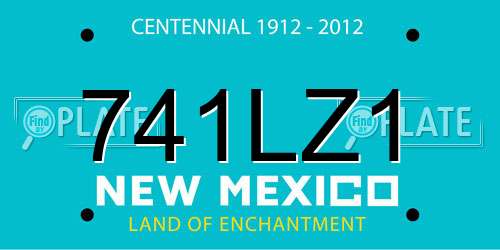 741LZ1 New Mexico License Plate