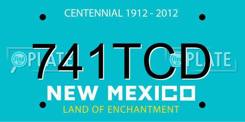 741TCD New Mexico License Plate