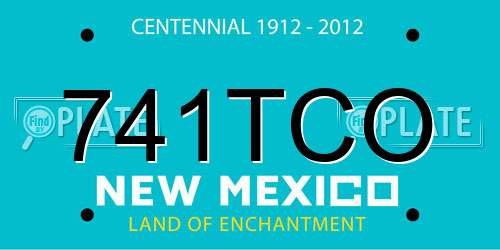 741TCO New Mexico License Plate