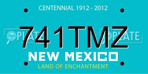 741TMZ New Mexico License Plate