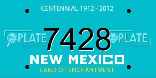 7428 New Mexico License Plate