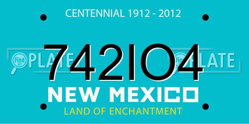 742IO4 New Mexico License Plate