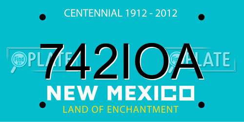 742IOA New Mexico License Plate