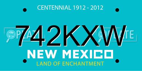 742KXW New Mexico License Plate