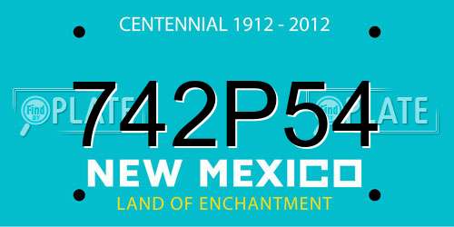 742P54 New Mexico License Plate