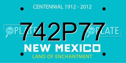 742P77 New Mexico License Plate