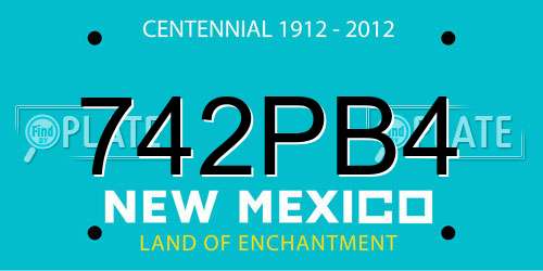 742PB4 New Mexico License Plate