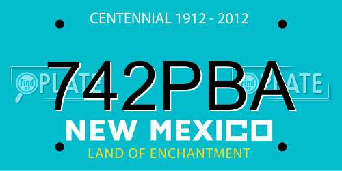 742PBA New Mexico License Plate