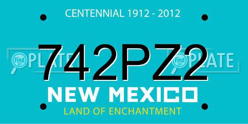 742PZ2 New Mexico License Plate