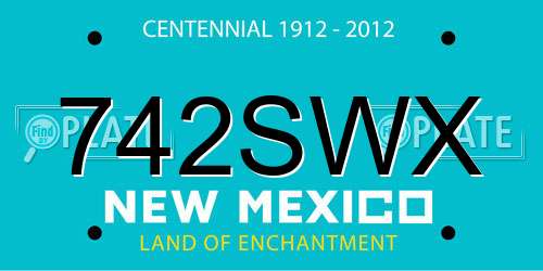 742SWX New Mexico License Plate