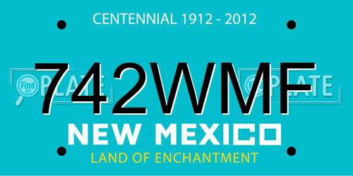 742WMF New Mexico License Plate