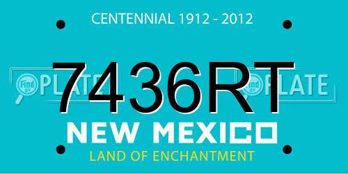 7436RT New Mexico License Plate