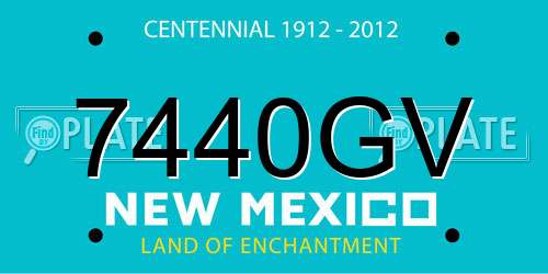 7440GV New Mexico License Plate