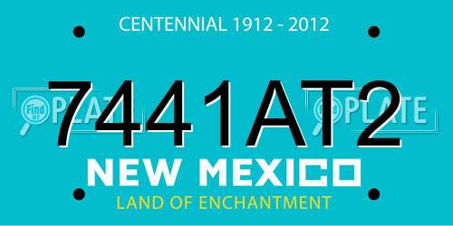 7441AT2 New Mexico License Plate