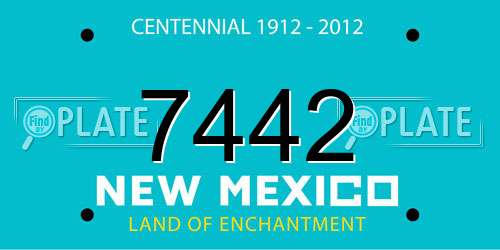 7442 New Mexico License Plate