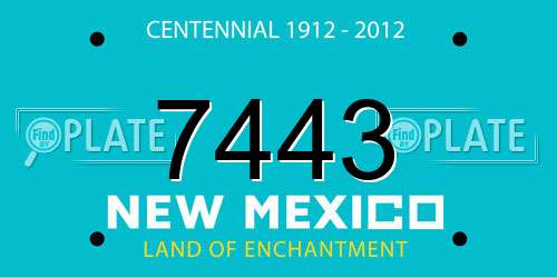 7443 New Mexico License Plate