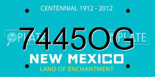 7445OG New Mexico License Plate