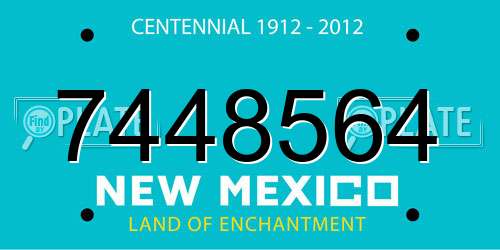 7448564 New Mexico License Plate