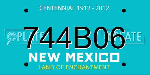 744B06 New Mexico License Plate