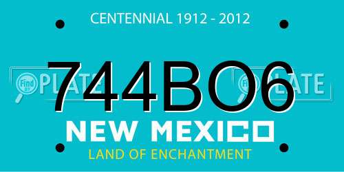 744BO6 New Mexico License Plate
