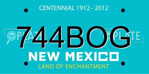744BOG New Mexico License Plate