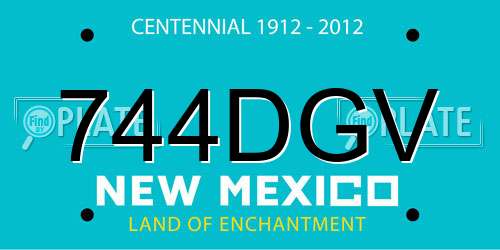 744DGV New Mexico License Plate