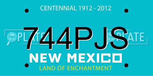 744PJS New Mexico License Plate