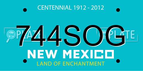 744SOG New Mexico License Plate