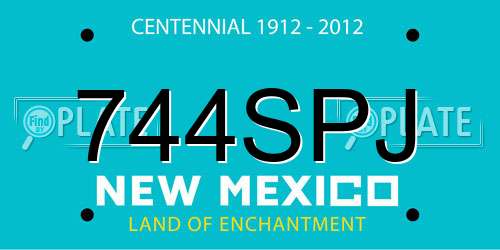 744SPJ New Mexico License Plate