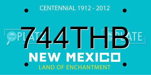 744THB New Mexico License Plate