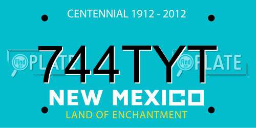 744TYT New Mexico License Plate