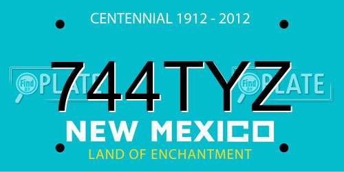 744TYZ New Mexico License Plate