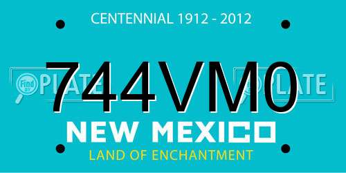 744VM0 New Mexico License Plate