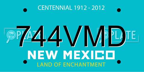 744VMD New Mexico License Plate