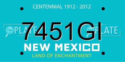 7451GI New Mexico License Plate