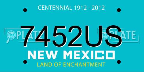 7452US New Mexico License Plate