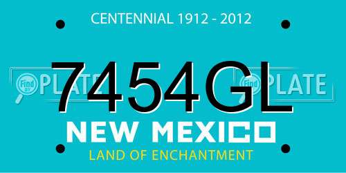 7454GL New Mexico License Plate