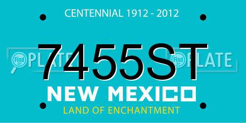 7455ST New Mexico License Plate