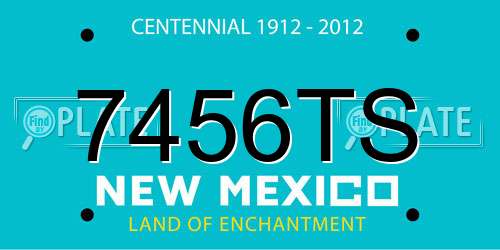 7456TS New Mexico License Plate