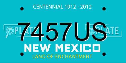7457US New Mexico License Plate