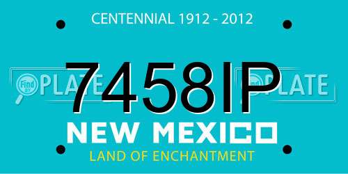 7458IP New Mexico License Plate