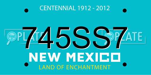 745SS7 New Mexico License Plate