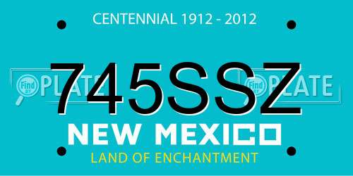 745SSZ New Mexico License Plate