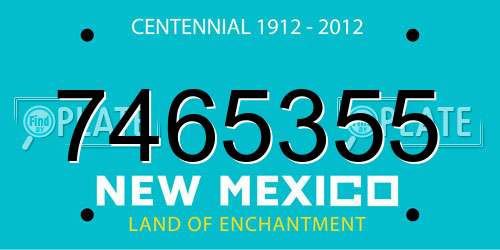 7465355 New Mexico License Plate