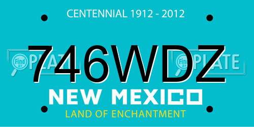 746WDZ New Mexico License Plate