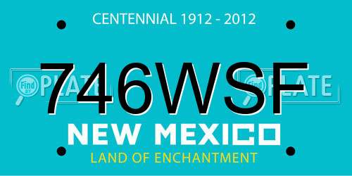 746WSF New Mexico License Plate