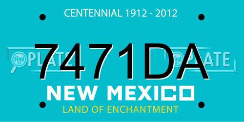 7471DA New Mexico License Plate